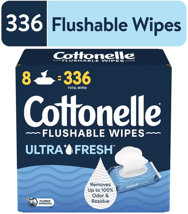 Main image of Cottonelle Ultra Fresh Flushable Wet Wipes, 8 Flip-Top Packs