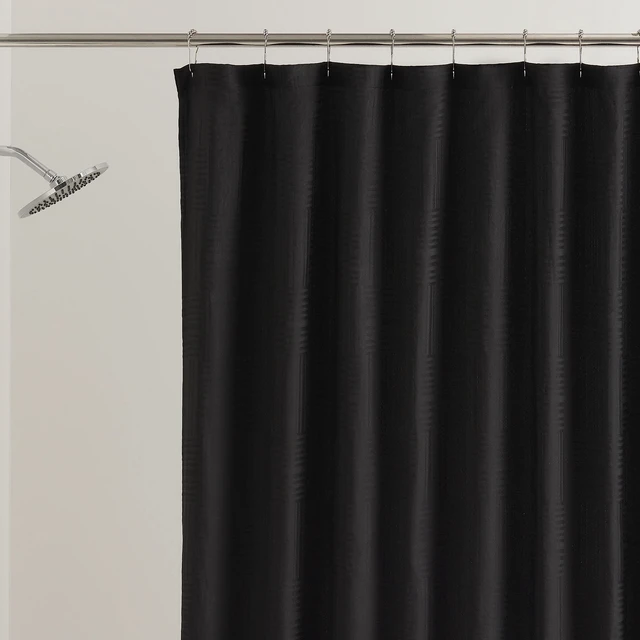 Alt view image 6 of 6 - Mainstays Henderson Black Mosaic Polyester 72in x 72in Shower Curtain