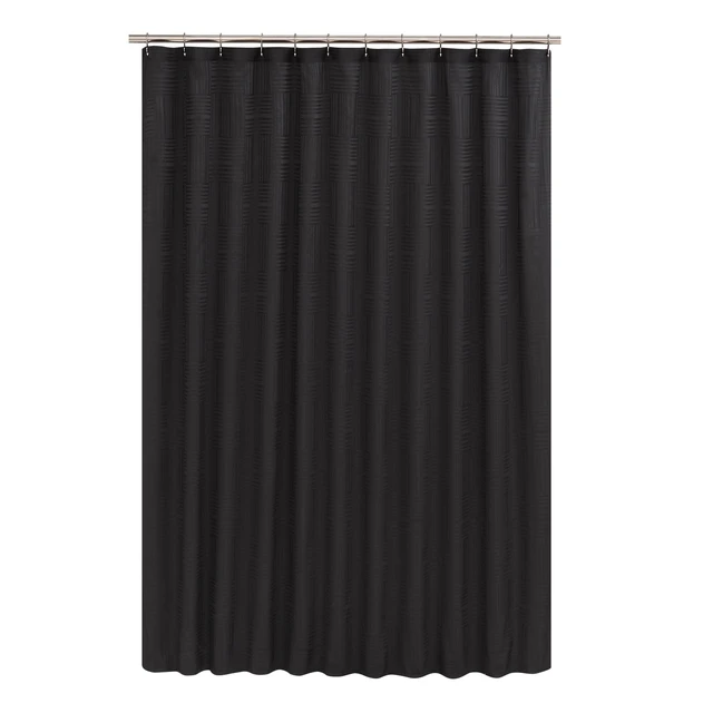 Alt view image 5 of 6 - Mainstays Henderson Black Mosaic Polyester 72in x 72in Shower Curtain