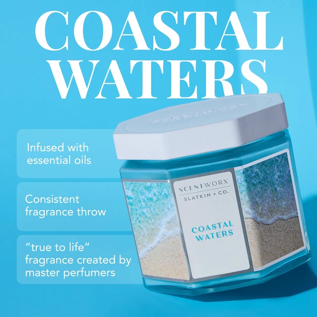 Alt view image 4 of 6 - Scentworx Slatkin & Co Coastal Waters 3-Wick Jar Candle 14.5oz