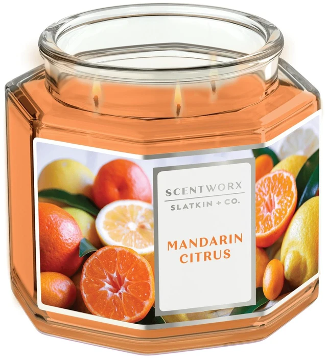Main image of Scentworx 14.5oz Mandarin Citrus 3-Wick Jar Candle by Slatkin & Co
