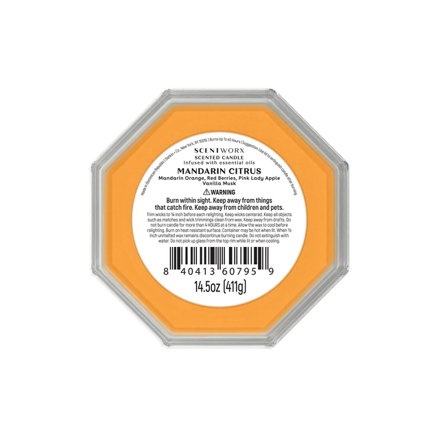 Alt view image 6 of 6 - Scentworx 14.5oz Mandarin Citrus 3-Wick Jar Candle by Slatkin & Co