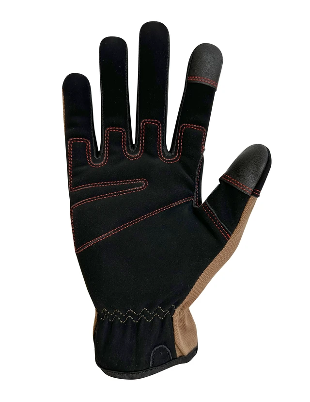 Alt view image 4 of 6 - Hyper Tough Men's XL Duck Canvas Utility Work Gloves, Brown