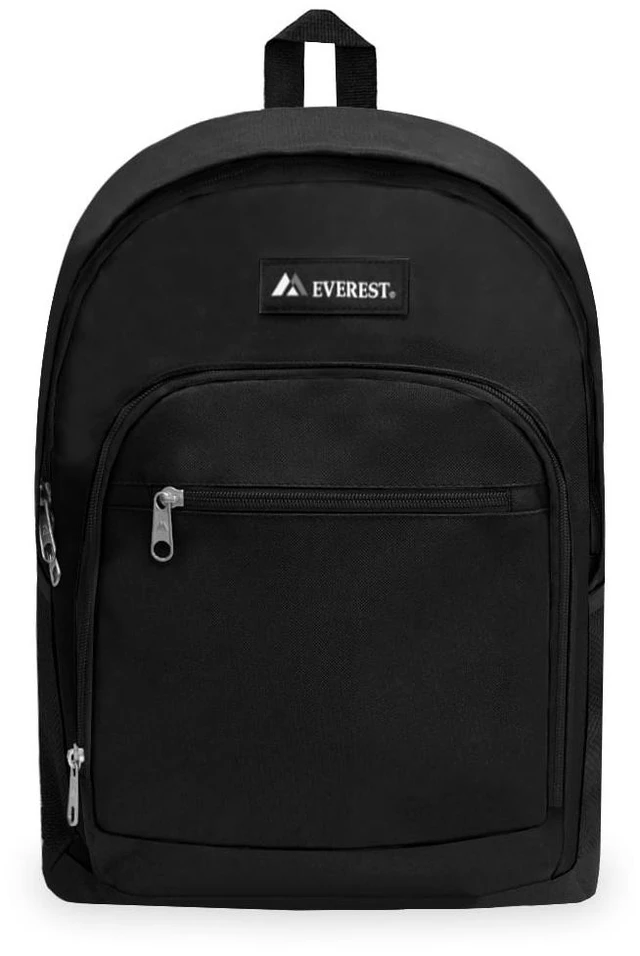 Main image of Everest Unisex Casual Backpack with Side Mesh Pocket, Black