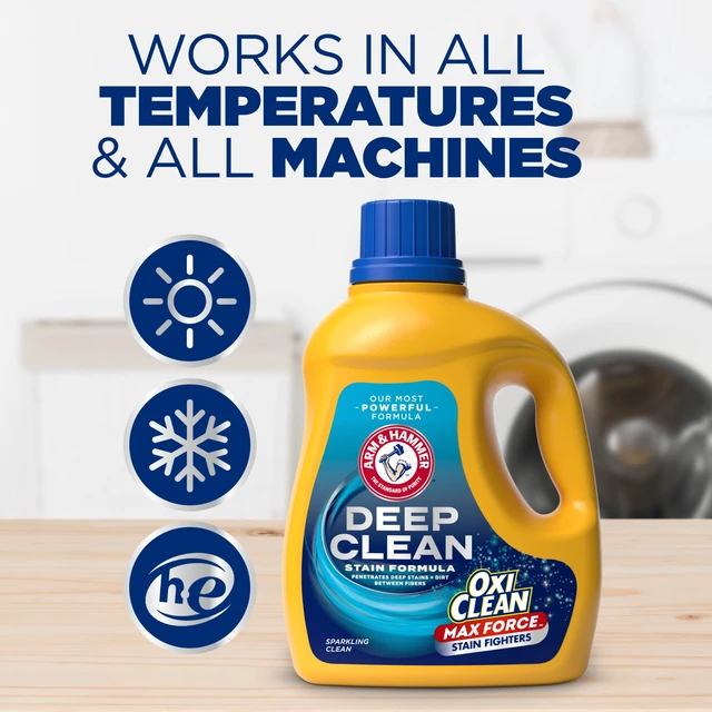 Alt view image 4 of 5 - ARM & HAMMER Deep Clean OxiClean Max Force Laundry Detergent, Sparkling Clean, 102 fl oz, 68 Loads