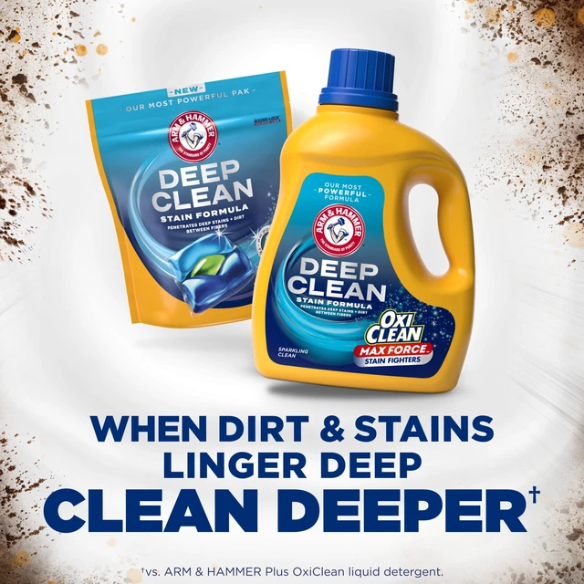Alt view image 5 of 5 - ARM & HAMMER Deep Clean OxiClean Max Force Laundry Detergent, Sparkling Clean, 102 fl oz, 68 Loads