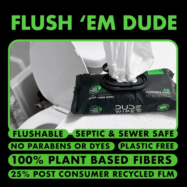Alt view image 4 of 6 - DUDE Wipes Flushable Wipes XL Herbal Relief 144 Count