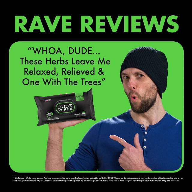 Alt view image 5 of 6 - DUDE Wipes Flushable Wipes XL Herbal Relief 144 Count