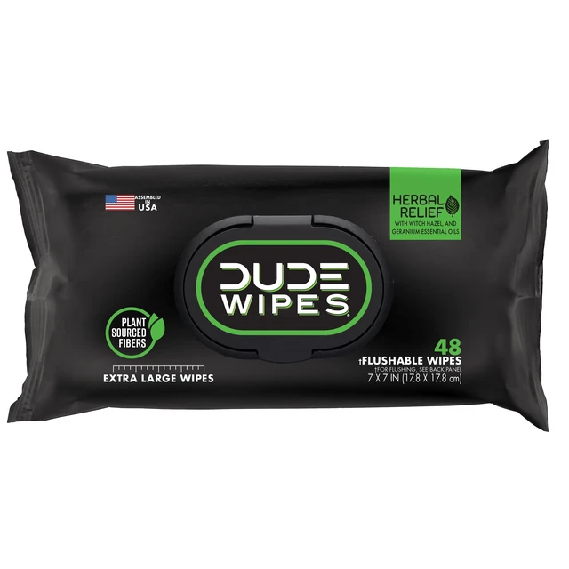 Alt view image 6 of 6 - DUDE Wipes Flushable Wipes XL Herbal Relief 144 Count