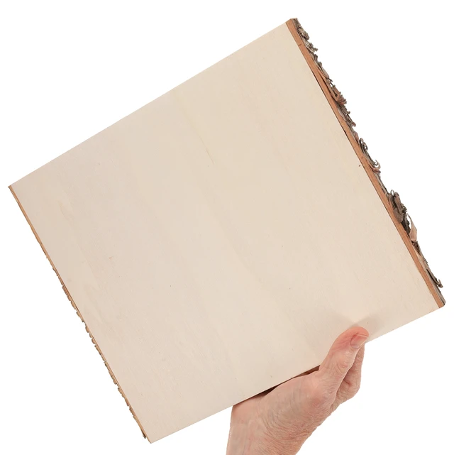 Alt view image 4 of 5 - Hampton Art Basswood Rectangle W/Bark Live Edge Wood Slab, 9"x10.25"