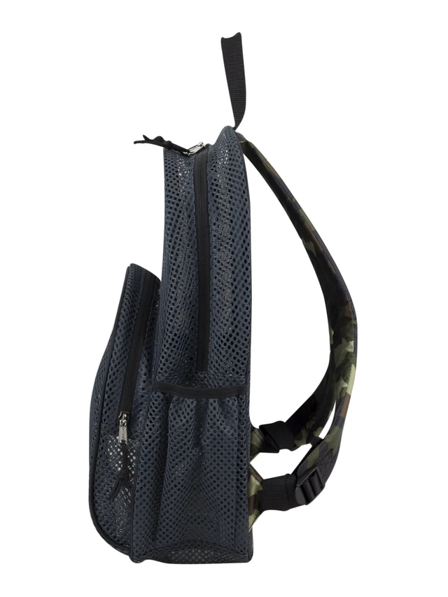 Alt view image 2 of 6 - Eastsport Mesh Backpack with Adjustable Padded Shoulder Straps, Graphite/Camo