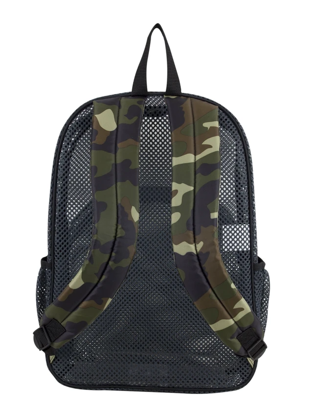 Alt view image 3 of 6 - Eastsport Mesh Backpack with Adjustable Padded Shoulder Straps, Graphite/Camo