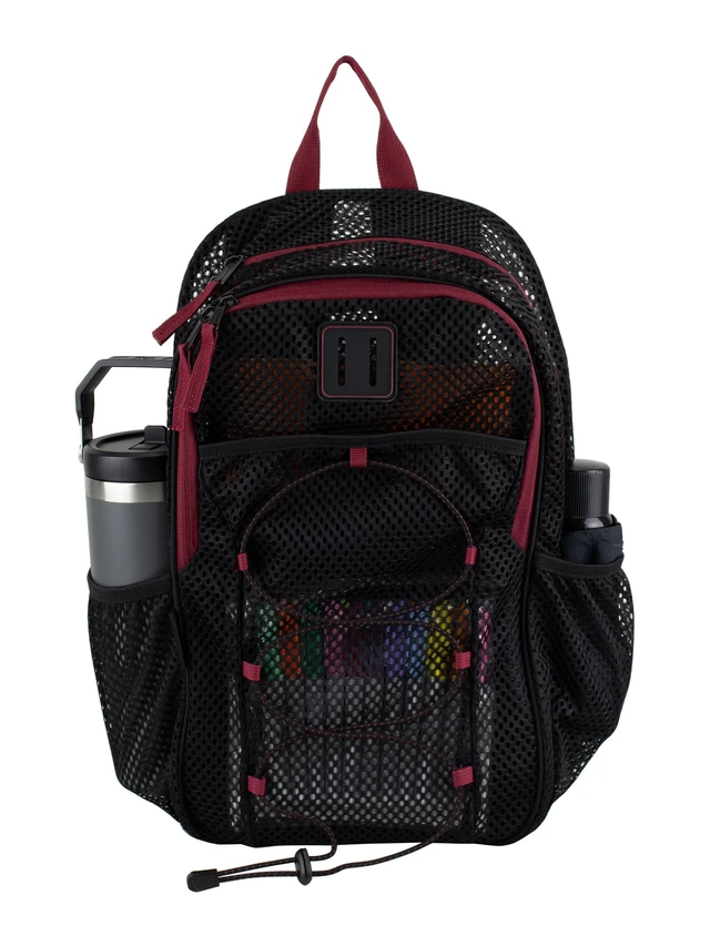 Alt view image 2 of 6 - Eastsport Magna Pro 17" Mesh Backpack, Unisex, Black/Tibetan Red