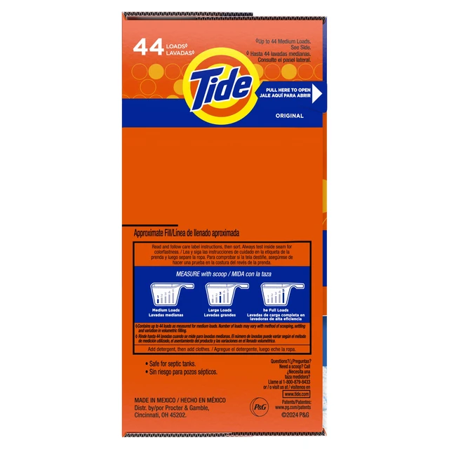 Alt view image 4 of 6 - Tide Powder Laundry Detergent Original Scent 50oz 44 Loads