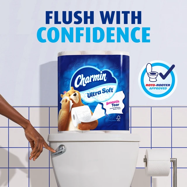 Alt view image 6 of 6 - Charmin Ultra Soft Toilet Paper 9 Mega Rolls 2-Ply Bath Tissue