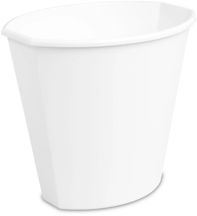 Alt view image 4 of 6 - Sterilite Small Bathroom Trash Can 2.5 Gallon Plastic Garbage Bucket Bin No Lid White (4 Pack)