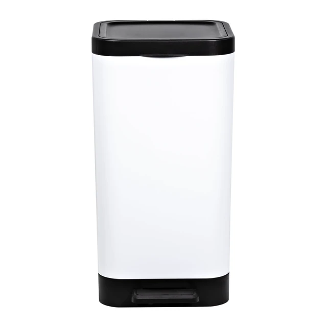 Alt view image 3 of 7 - Hefty 2.6 Gallon Small Plastic Step Trash Can with Foot Pedal Lid, White
