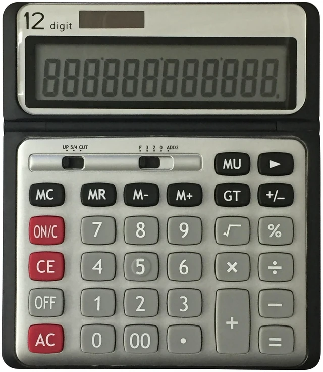 Main image of Pen+Gear 12 Digit Large Display Desktop Calculator, Gray