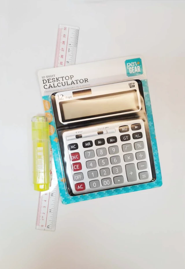 Alt view image 2 of 6 - Pen+Gear 12 Digit Large Display Desktop Calculator, Gray