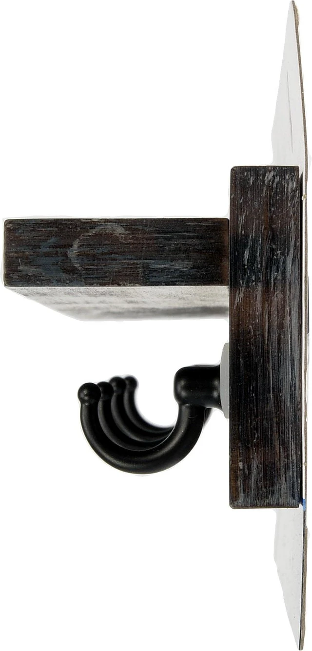 Alt view image 5 of 6 - Mainstays 10Inch Wooden Hookboard with Shelf, 4 Metal Hooks, and Mounting Hardware, Antique Grey