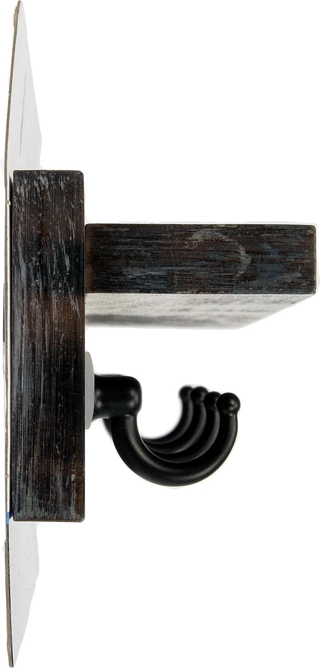 Alt view image 2 of 6 - Mainstays 10Inch Wooden Hookboard with Shelf, 4 Metal Hooks, and Mounting Hardware, Antique Grey