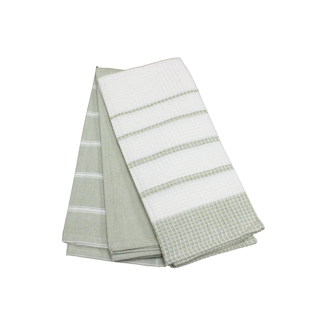 Alt view image 5 of 5 - Fabstyles Fouta 3 Piece Assorted Kitchen Towel Set, 100% Cotton, 26" x 18"