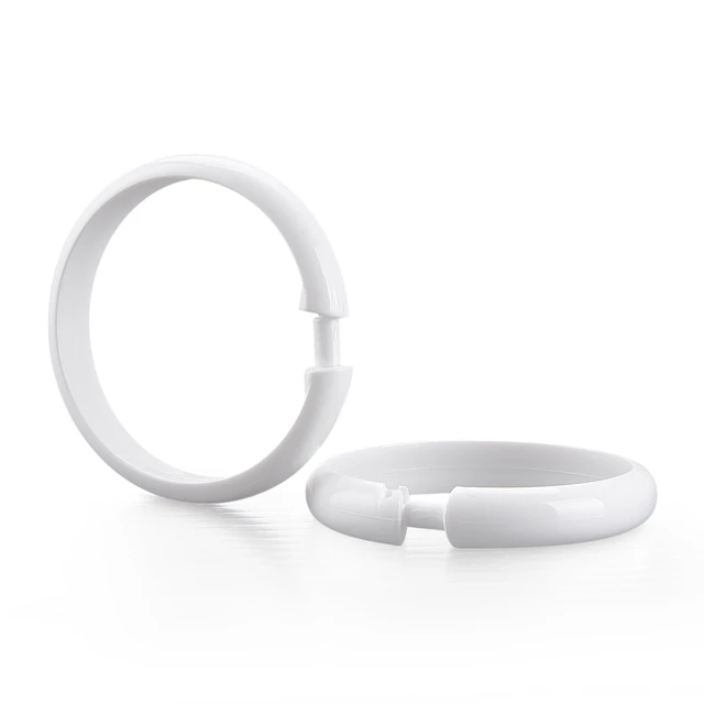 Alt view image 6 of 6 - Mainstays White Plastic O-Shaped Shower Curtain Ring Hooks 12 Count 4-Pack
