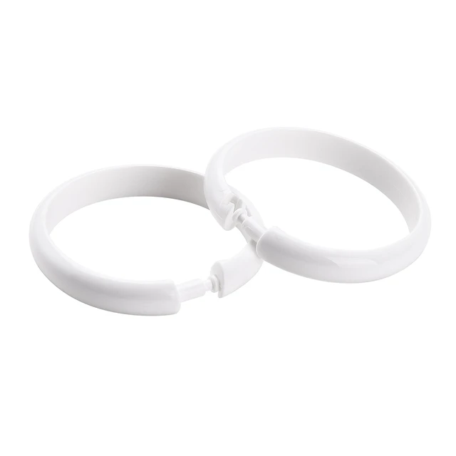 Alt view image 3 of 6 - Mainstays White Plastic O-Shaped Shower Curtain Ring Hooks 12 Count 4-Pack