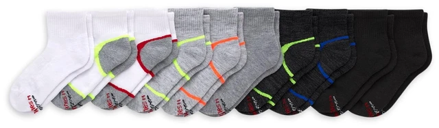 Main image of Hanes Boys' X-Temp Performance Ankle Socks, 10-Pack