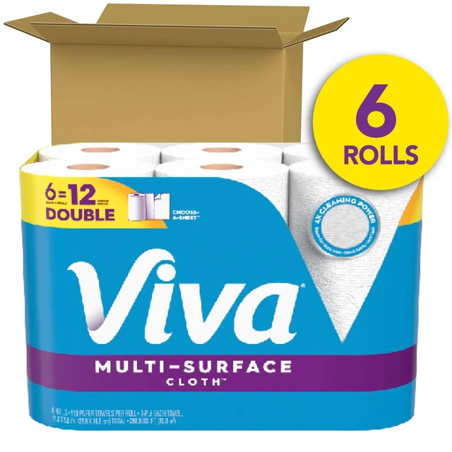 Alt view image 3 of 5 - Viva 6 Double Rolls Multi-Surface Cloth Paper Towels