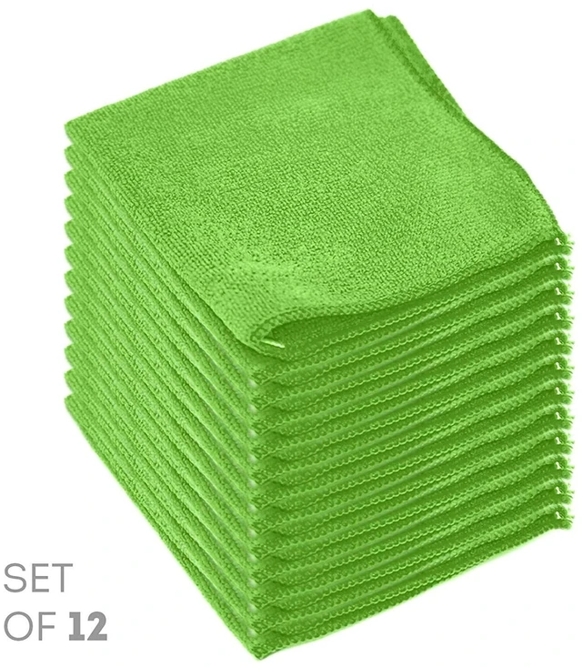 Main image of Etienne Alair Super Soft Microfiber Cleaning Cloths 12x12Inches, Set of 12, Green