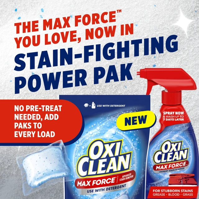 Alt view image 4 of 5 - OxiClean Max Force Advanced Stain Remover Power Paks, Gentle Color-Safe Stain Treater, 24 Count