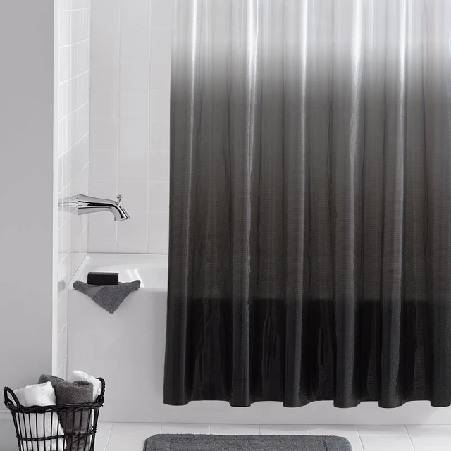 Alt view image 5 of 7 - Mainstays Waterproof Recycled PEVA Shower Curtain Set with 12 Hooks, 70x72 in