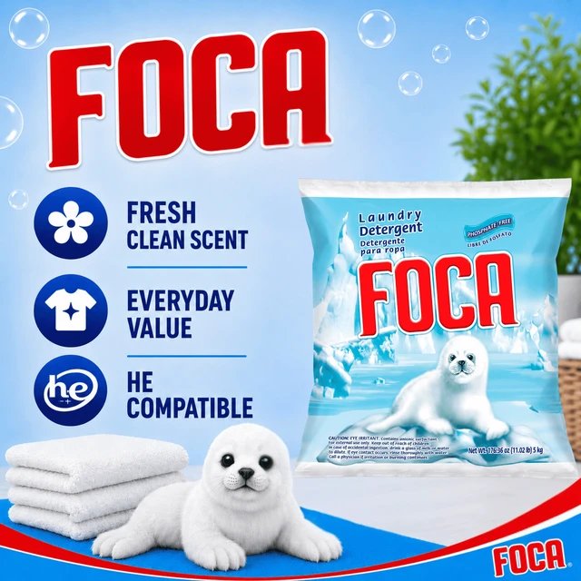 Alt view image 4 of 6 - Foca Powder Laundry Detergent Enzyme Formula for Tough Stains, 11.02 lbs