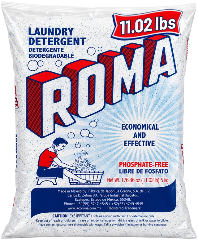Main image of Roma Powder Laundry Detergent 11.02lbs, Heavy Duty Cleaning for Stains, Grease and Dirt