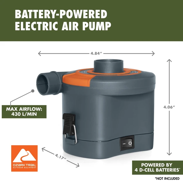 Alt view image 6 of 6 - Ozark Trail D Cell Battery-Powered Electric Air Pump