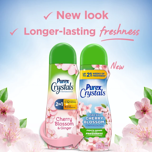 Alt view image 2 of 5 - Purex Crystals Scent Booster Fresh Cherry Blossom, 21oz, 3-Pack
