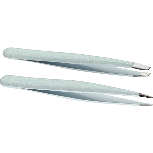 Alt view image 2 of 6 - Japonesque Slanted & Pointed Tip Tweezers, Stainless Steel, Natural Shimmer