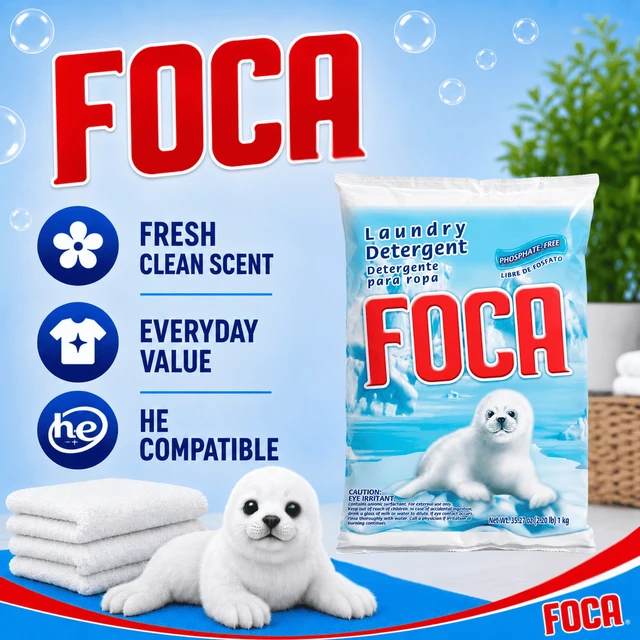 Alt view image 2 of 7 - Foca Enzyme Formula Laundry Detergent Powder, 4-Pack, 2.20lbs, for Tough Stains