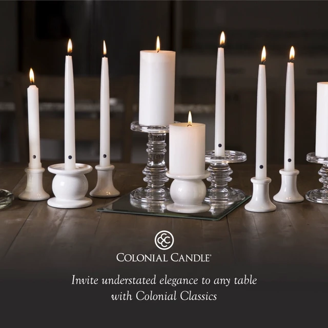 Alt view image 2 of 6 - Colonial Candle Unscented Taper Candle 10 inch Bayberry Dripless 8-Hour Burn Pack of 2