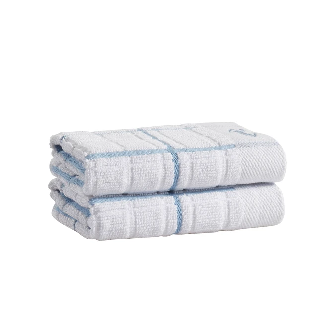 Alt view image 2 of 6 - Clorox Cotton Dish Cloths 2 Pack, Absorbent for Cooking, Drying Dishes, Cleaning, 12" x 12", Blue