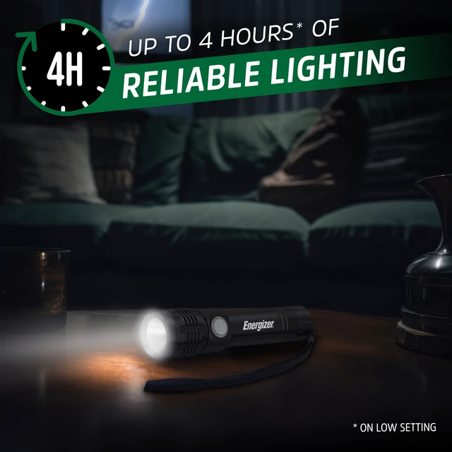 Alt view image 2 of 7 - Energizer Rechargeable LED Flashlight 350 Lumens with USB Cable, Durable Metal for Camping, Emergency, Running, Hunting