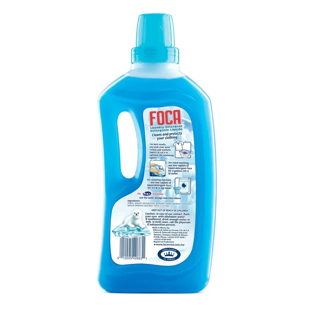 Alt view image 4 of 7 - Foca Liquid Laundry Detergent, Enzyme Formula, for Tough Stains, 33.8 fl oz (4 Pack)