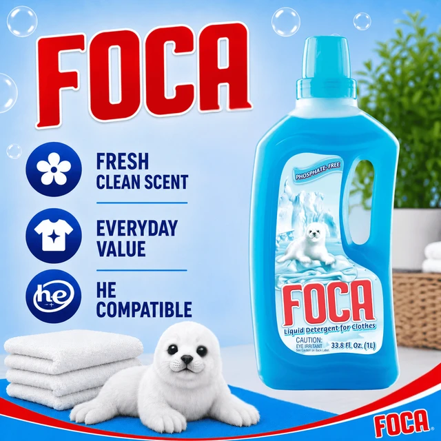 Alt view image 7 of 7 - Foca Liquid Laundry Detergent, Enzyme Formula, for Tough Stains, 33.8 fl oz (4 Pack)