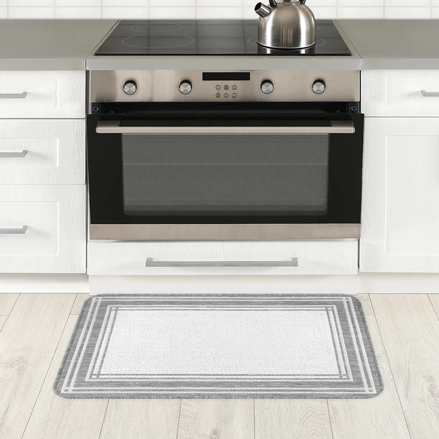 Alt view image 6 of 7 - Mainstays Dcor Frame Woven Kitchen Mat, Gray, 20in x 32in