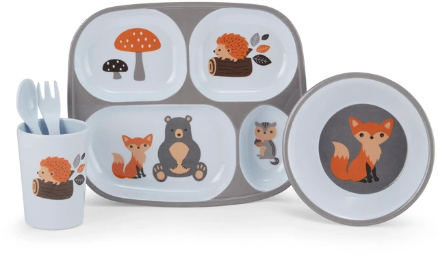 Main image of Monbebe Kids Mealtime Set 5-Piece Woodland