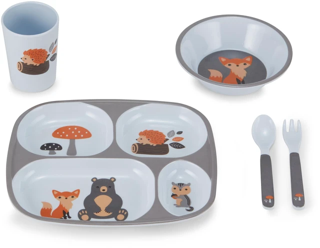 Alt view image 2 of 6 - Monbebe Kids Mealtime Set 5-Piece Woodland