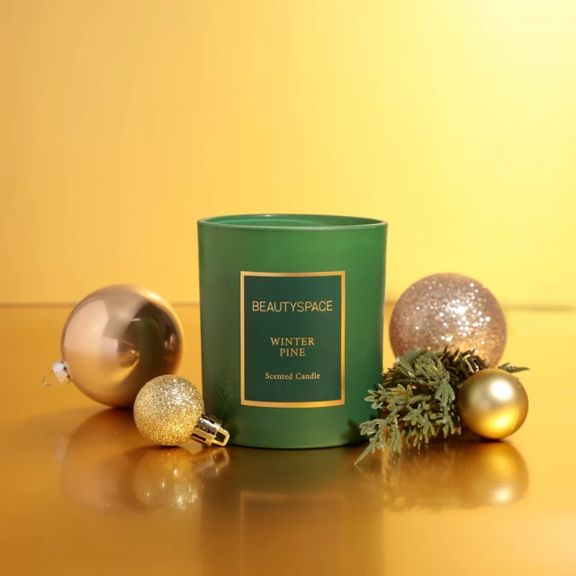 Alt view image 2 of 5 - BEAUTYSPACE 200g Winter Pine Holiday Candle Gift