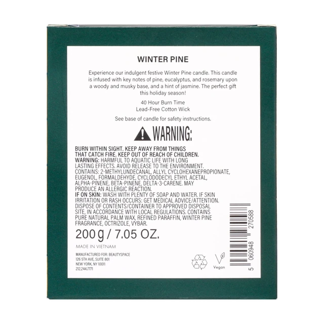 Alt view image 3 of 5 - BEAUTYSPACE 200g Winter Pine Holiday Candle Gift