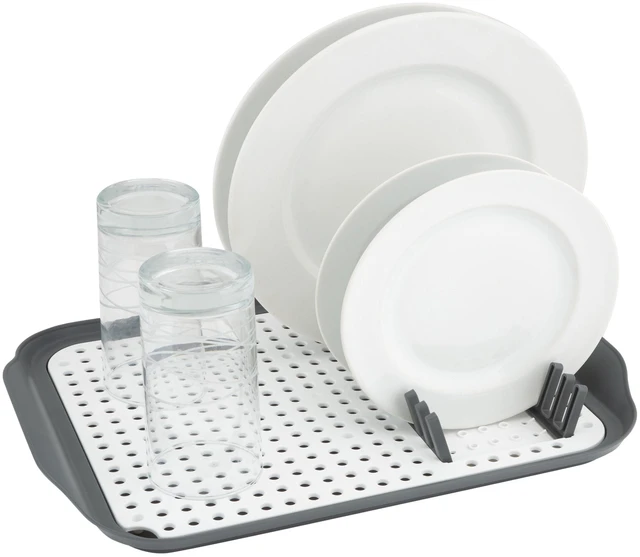 Alt view image 4 of 6 - Kitchen Details 2 Tone Self Draining Dish Rack, 16" L, Gray